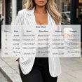 thumbnail image 3 of MOONDU Women's Blazer Pinstripe Striped Notched Lapel Single Breasted Button Front Long Sleeve with Pockets Business Casual Work Office Fall Winter Daily Wear, 3 of 8