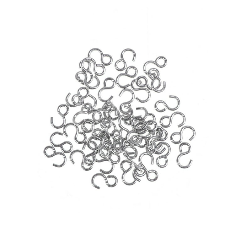 100 Pcs S Shaped Stainless Steel Silver Mini S Hooks Connectors Metal Hooks  Hangers DIY Supplies Accessories Crafts