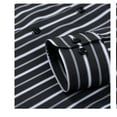 thumbnail image 3 of VSSSJ Men's Long Sleeve Button Up Shirts Striped Print Slim Fit Casual Collared Stretch Office Business Formal Dress Shirt Black XXXL, 3 of 3