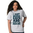 thumbnail image 3 of Want Abs Funny Working Out Cardio Gym Plus Size Crewneck Graphic Tee Shirt Brisco Brands 2X, 3 of 4