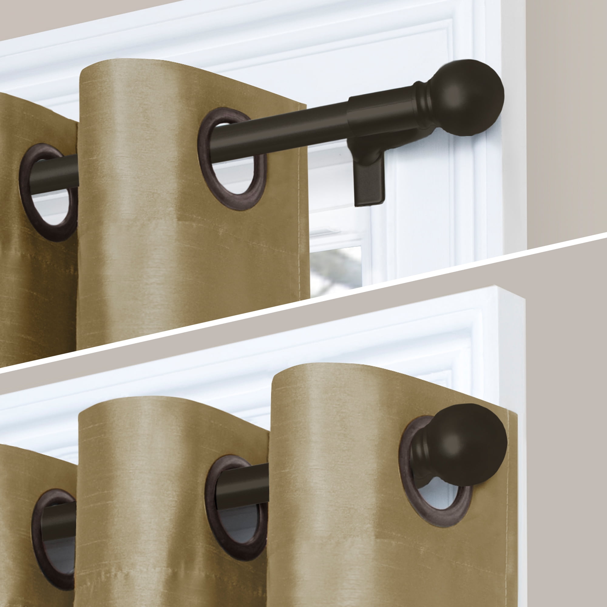 Zenna Home Smart Rods Twist & Shout Tension Curtain Rod, 48" - 84", Oil Rubbed Bronze