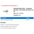 thumbnail image 2 of Windshield Wiper Motor - Compatible with 2006 - 2007 Subaru B9 Tribeca 3.0L H6, 2 of 2