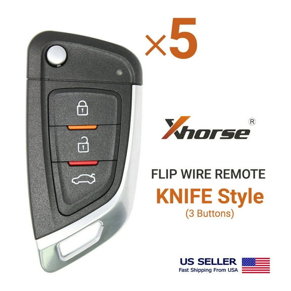 5× Xhorse Universal Wire Flip Remote Key Knife Style 3 Buttons XKKF02EN