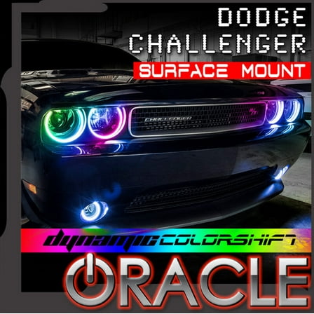 Oracle 08-14 Dodge Challenger Dynamic Surface Mount Headlight Halo Kit - ColorSHIFT - Dynamic