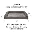 thumbnail image 4 of FurHaven Pet Products Luxe Fur & Performance Linen Memory Top Sofa Pet Bed for Dogs & Cats - Charcoal, Jumbo, 4 of 13