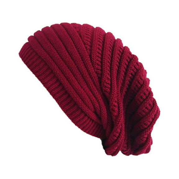 Resicozy Knit Slouchy Hat for Women Winter Warm Womens Trendy Oversized Cute Slouch Hat 2025 Ski Hats Red 18 In