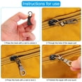 thumbnail image 4 of Uxcell Zipper Pull Replacement, 10 Pcs Detachable Metal Zipper Tab Repair Kit Puller with Lock Slider, Multicolored, 4 of 6