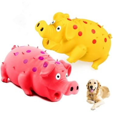 2 Pack Dog Squeeze Toy,Squeaky Pig Dog Toys, Blue Latex Grunting Pig Dog Toy Anxiety Relief for Dog Puppy Chew Toys