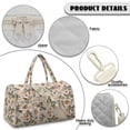 thumbnail image 7 of Garronmavis Floral Butterfly Quilted Duffle Bag for Women, Weekender Travel Bag Carry On Tote with Luggage Sleeve, Gym Dance Overnight Bag with Zipper Pockets, 7 of 7