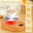 thumbnail image 4 of Coffee Mug Warmer, Abs Smart Beverage Cup Warmer, Battery Operated Candle Warmer Plate, 55-65°c Tea Cup Warmer, USB Rechargeable, Wood Style Warmer Plate, Touch Control Coffee Heater for Tea Coffee, 4 of 5