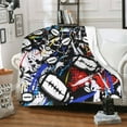 thumbnail image 2 of Football Throw Blanket, 50" x 40" Flannel Cool Rugby Themed Stuffed Sport Brown Blankets, Soft Nap Throw Blankets for Home Boys Girls Women Men American Football Lovers Gifts, 2 of 5