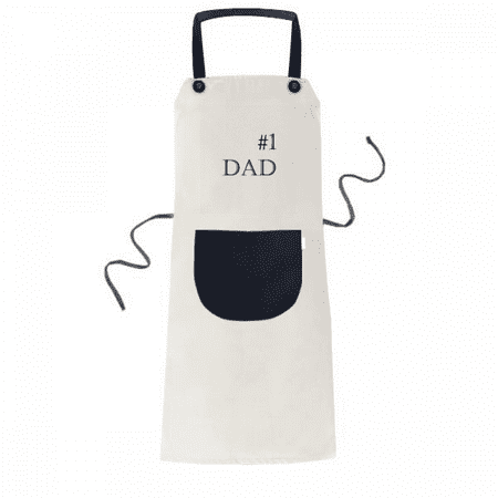 

No.1 Dad Father s Festival Quote Apron Adjustable Bib Cotton Linen BBQ Kitchen Pocket Pinafore