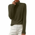 thumbnail image 2 of MESSUEN Turtleneck Tops for Women Long Sleeve Undershirt for Women Fitted Shirts for Women Sweatshirts for Women Sweatshirts Sweats for Women Womens Fall Sweatshirts Green L, 2 of 6