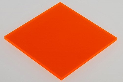 Orange//Amber Fluorescent Acrylic Plexiglass sheet 1//8/" x 12/" x 12/" #9096