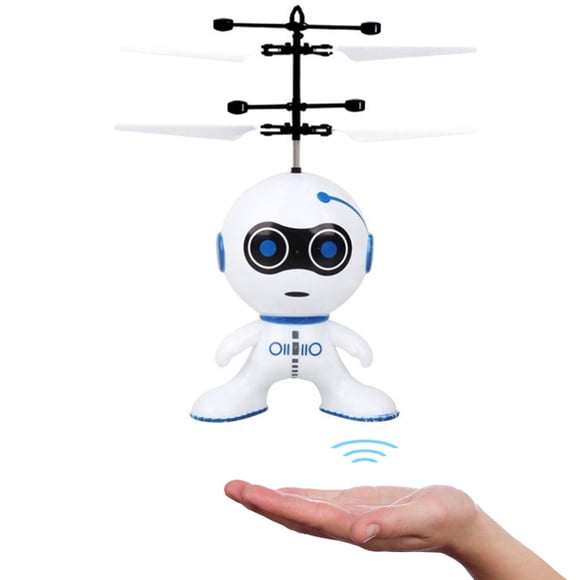 Robot Volador, Noche Blanca Voladora Colorido LED USB Fly Fly Robot Toy Para Afuera