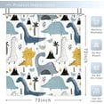 thumbnail image 4 of SPXUBZ Cartoon Dinosaur Shower Curtain Boys Cute Kids Funny Animal Graffiti Dino Multi Color Children Fabric Waterproof Home Bed Bathtub Decor 72x72 inches, 4 of 7