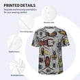 thumbnail image 3 of Lsque Bright Insects Pattern Mens Polo Golf Shirts Funny Graphics Shorts Sleeve Button Shirts Baseball T-shirt-3X-Large, 3 of 7