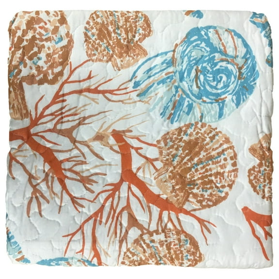 Virah Bella Beach Comber Shells Quilted Throw Blanket, Reversible 50" x 60"