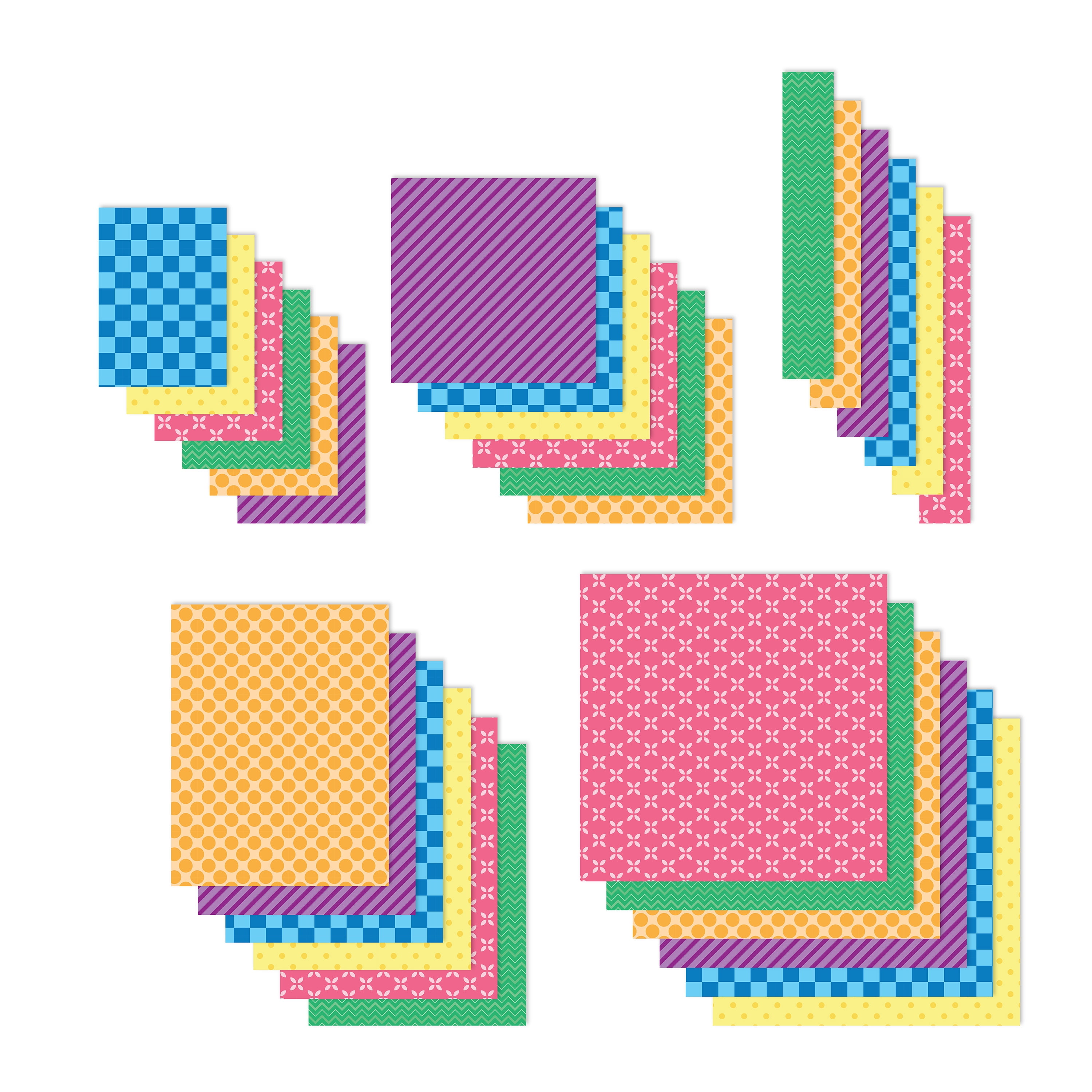 Hello Hobby Basic Patterns Multi-Size Scrapbooking and Crafting Paper Pack