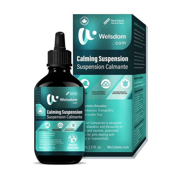 Welsdom Pets Calming Comfort Drops - 60mL | Natural Relaxation Supplement for Cats & Dogs | Reduces Anxiety & Stress | Supports Mental Well-Being & Digestive Health