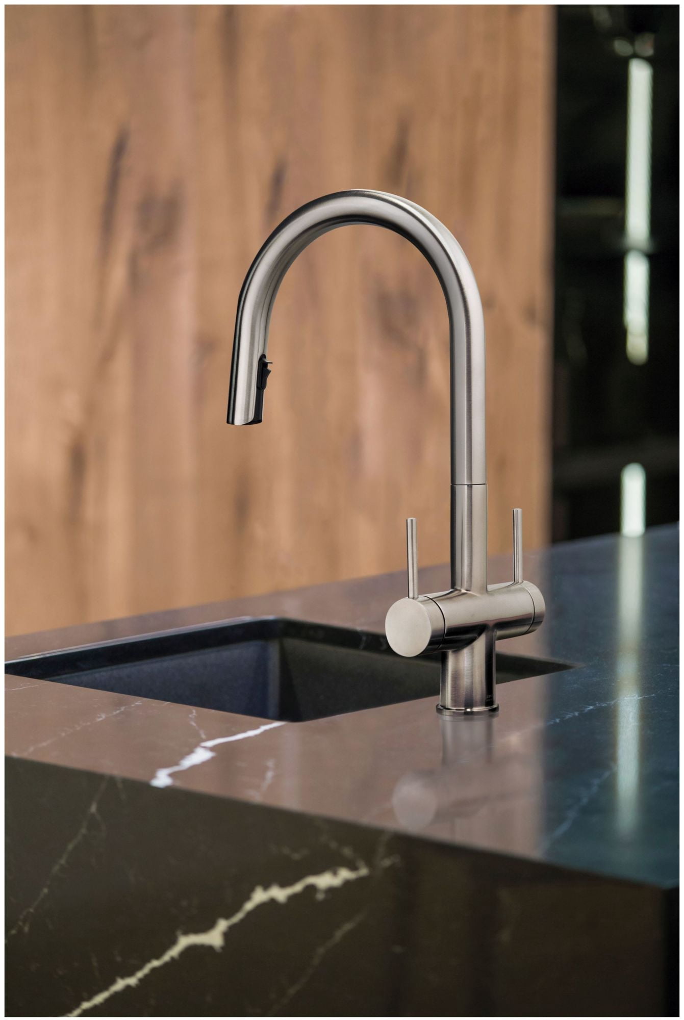 Riobel Az801 Azure 1.5 GPM Single Hole Pull Down Kitchen Faucet - Stainless Steel