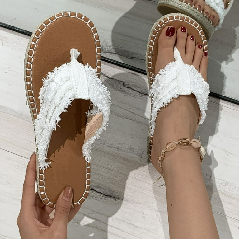 White fringe best sale sandals
