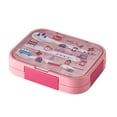 thumbnail image 2 of Eespoir Multi Compartment Lunchbox, Toddler Lunch Box, Leak-Proof, for School, Camping, Travel, Microwave Heating, Pink, 2 of 7