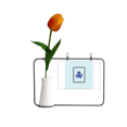 thumbnail image 1 of Viento oeste Mahjong azulejos patrón Tarjeta de jarrón artificial de tulipanes, 1 of 3