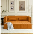 thumbnail image 2 of Aukfa 82" Pull Out Couch, Convertible 3 In 1 Sleeper Sofa Bed with Two Drawers, 3 Seater Sofa, Orange, 2 of 8
