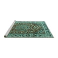 thumbnail image 2 of Ahgly Company Machine Washable Indoor Square Persian Turquoise Blue Traditional Area Rugs, 4' Square, 2 of 4