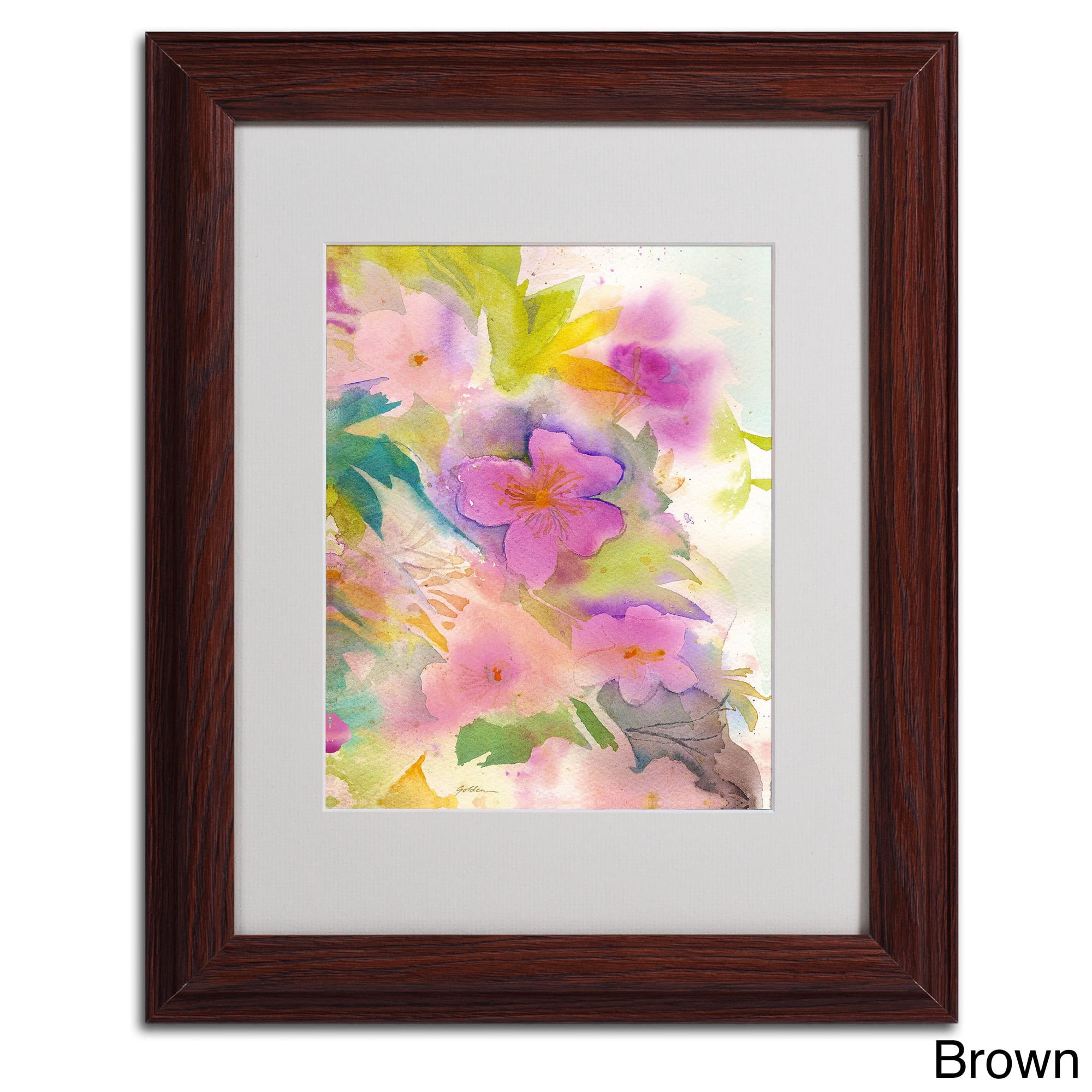 Trademark Fine Art "Cascade" Canvas Art by Sheila Golden, Wood Frame