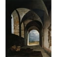 thumbnail image 2 of François-Marius Granet 15x18 Gold Ornate Wood Frame and Double Matted Museum Art Print Titled - Light Effect in Ruins (1820), 2 of 4