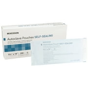 McKesson Autoclave Pouches, Self-Sealing, Steam and Ethylene Oxide Sterilizers, 5 1/4 in x 10 in, 200 Count, 10 Packs, 2000 Total