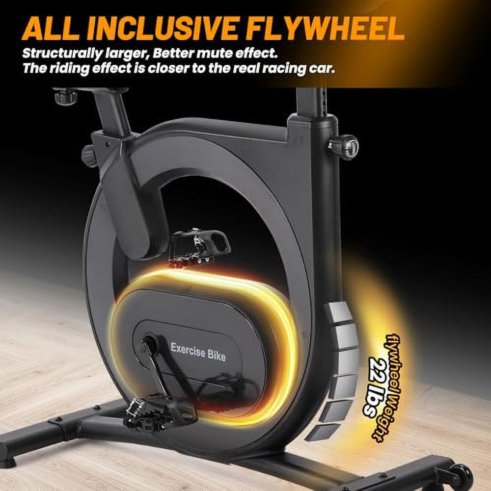 Electromagnetic Control Stationary Bikes for Home Cardio,Indoor Cycling Bike with Shuttle Smart Knob,Magnetic /Brake Pad, Low Noise with App