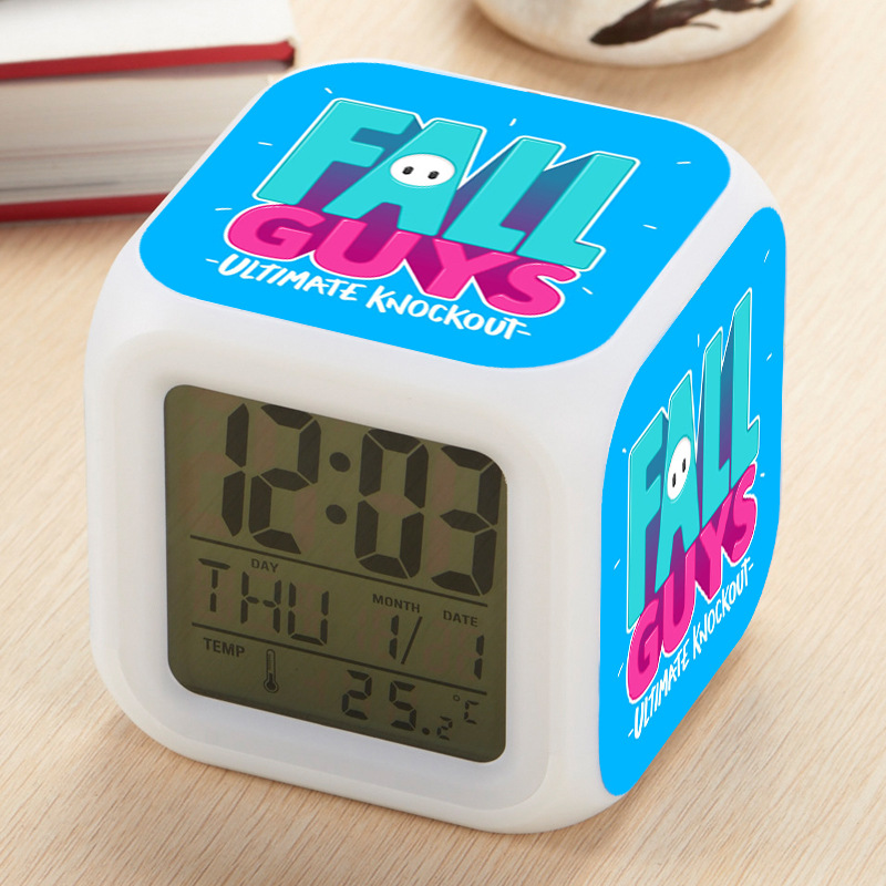 Wekity alarm clock 7color LED square clock digital alarm clock with