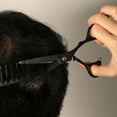 thumbnail image 6 of Unique Bargains Professional Hair Cutting Scissors Black Pink Scissors 0.91"x0.67" Stainless Steel for Hair Cutting, 6 of 7
