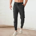 thumbnail image 2 of Zszcpp Men Work Pants Pocket Stretch Woven Running Training Leg Cinching Drawstring Work Sports Lounge Trousers Casual Trouser, 2 of 4
