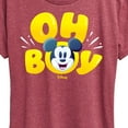 thumbnail image 3 of Disney - Oh Boy Mickey Face - Women's Short Sleeve Graphic T-Shirt, 3 of 5