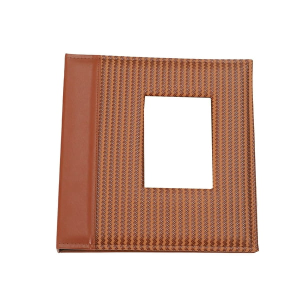 Álbum de fotos de arte resistente al agua a prueba de polvo con 100 bolsillos, portátil, Flexible, para fotografía familiar, álbumes, Almacenamiento y organización del hogar Marrón claro 31.5*32.5 cm Inteprter HA074486-03