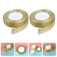 thumbnail image 3 of 2 Rolls Decorative Gold Ribbon Shiny Gift Packing Ribbon Decorative Strap, 3 of 7