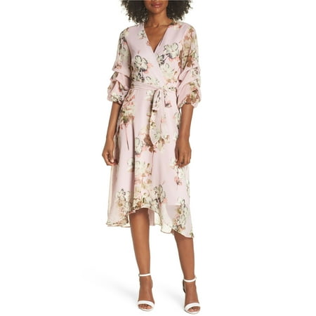 - Gabby Skye Women Floral Tiered Sleeve Chiffon Dress- Summer Dress