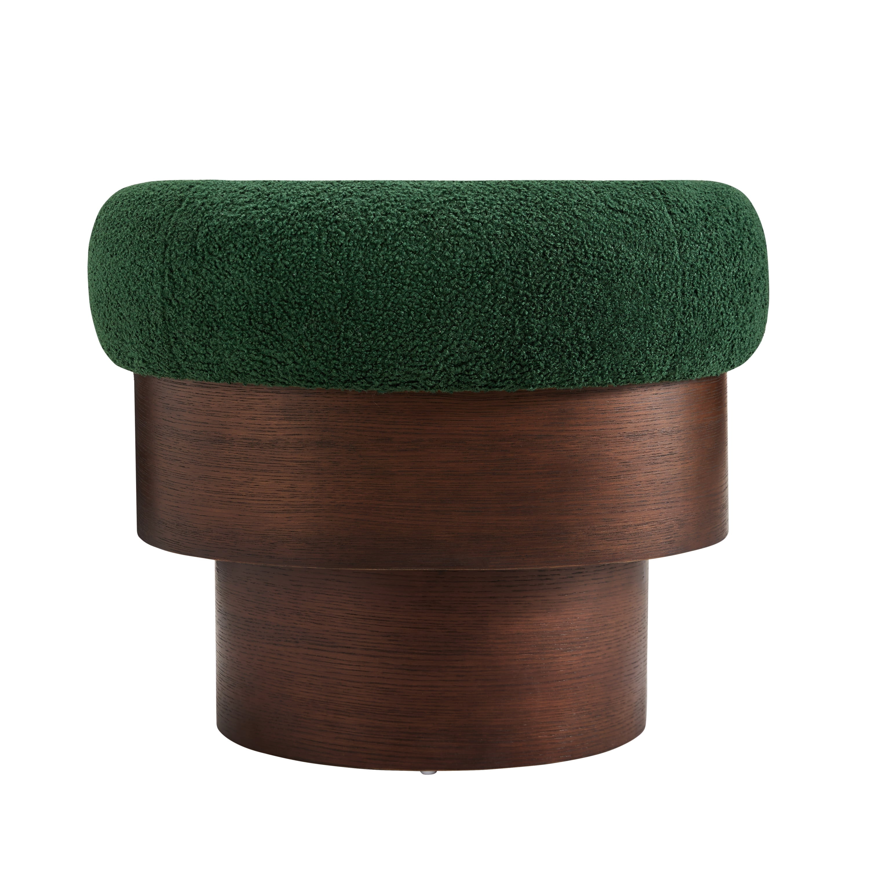Euroco 360° Swivel Barrel Chair, Modern Curved Sculptural Swivel Accent Chair with Armrest and Soft Cushion,Oversized Upholstered Armchair Single Sofa for Living Room,Bedroom,Small Spaces,Green