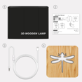 thumbnail image 5 of Dragonfly LED Night Light Wooden 3D Light Creative Bedroom Bedside USB Decorative Decorations Atmosphere Light Desk Light -FST2300, 5 of 5