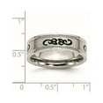 thumbnail image 6 of Stainless Steel Brushed w/Black Rubber Design 7mm Ridged Edge Band, 6 of 7