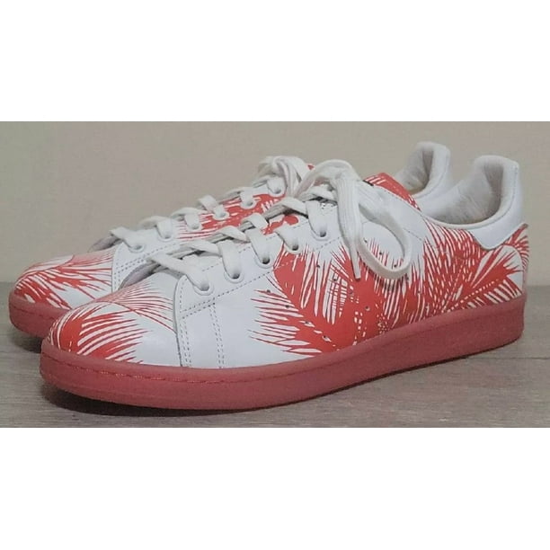 Ad-id-as Stan Smith Pharrell x BBC Leather Palm Tree Sneakers Red Men's Size 10