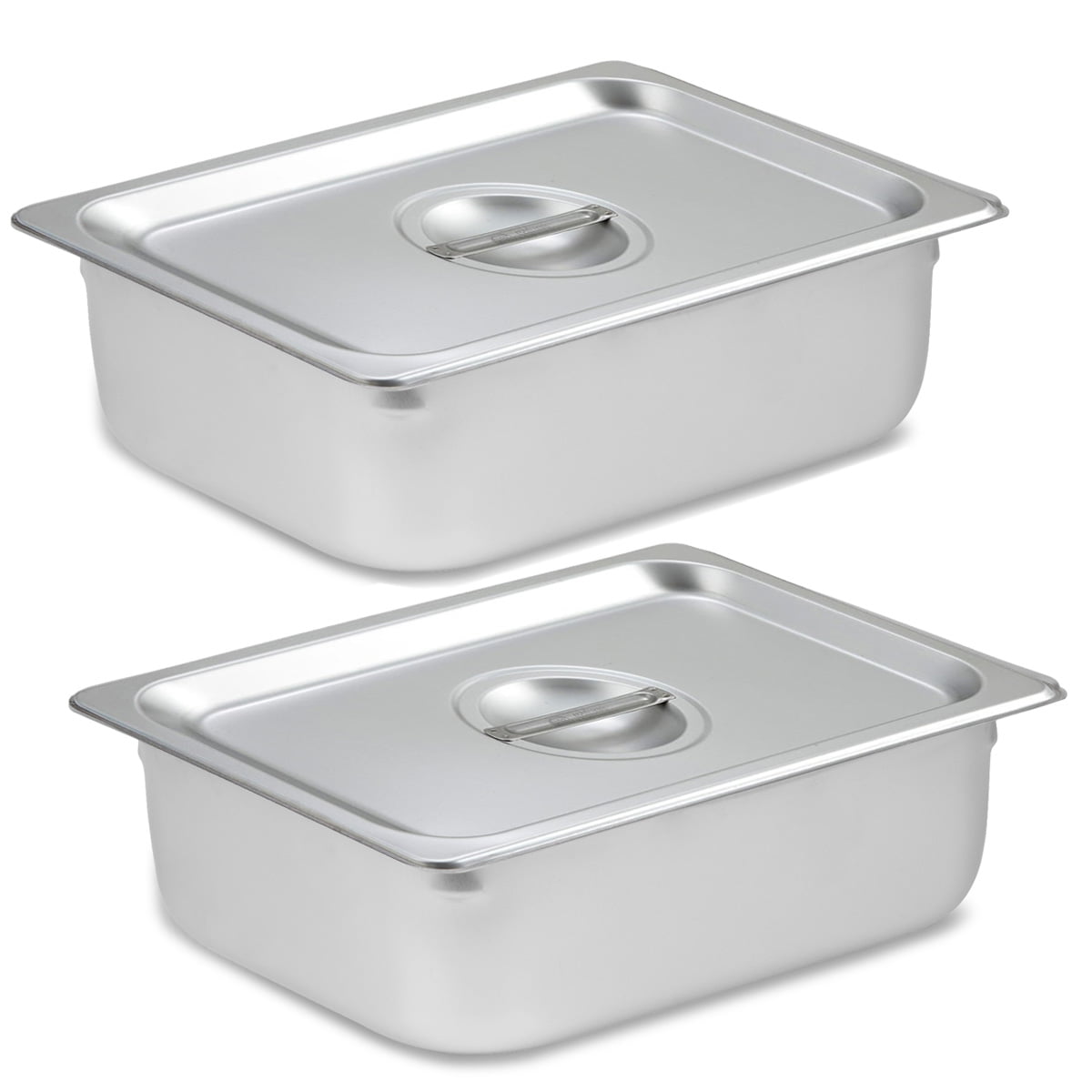 2 Pack Half Size Stainless Steel Steam Table Chafer Pans Hotels Restaurant Pan
