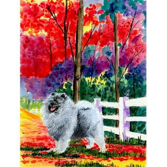 Keeshond Canvas Flag - House Size, 28 x 40 in.