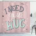 thumbnail image 1 of Ambesonne Hug Shower Curtain, I Need Your Hug in Pastel Tone, 69"Wx70"L, Pale Seafoam Blush, 1 of 3