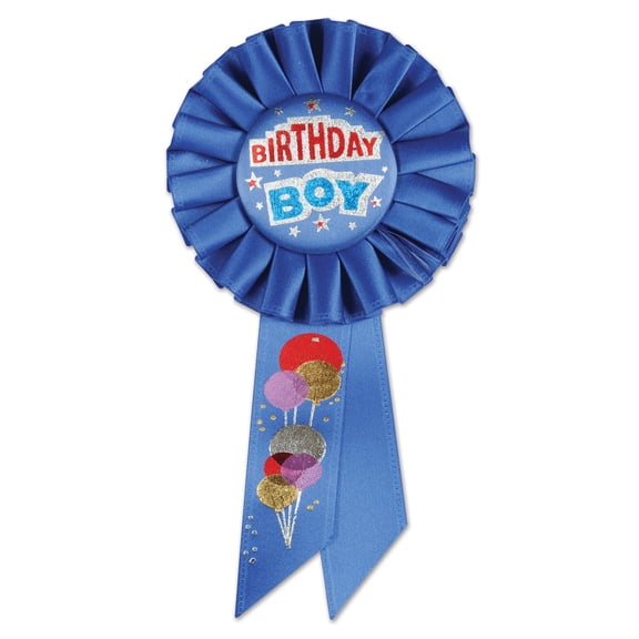 Beistle RS099 Birthday Boy Rosette - Pack of 6