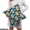 thumbnail image 5 of Ambesonne Ethnic Fabric by the Yard Upholstery, Stars Geometric Moroccan Art, 2 Yards, Dark Teal Orange and White, 5 of 5